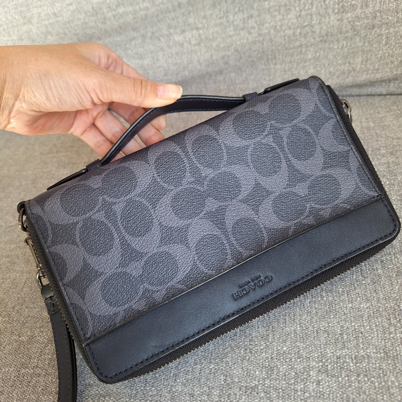 Coach Double Zip Travel Organizer In Signature Canvas NWT - Picture 3 of 12